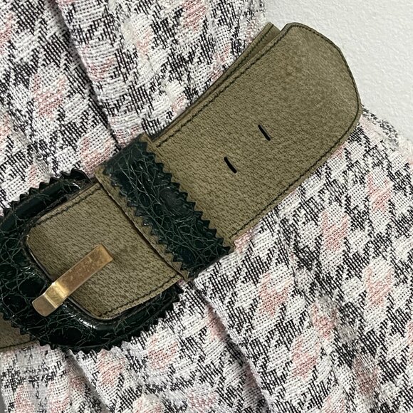 AXCESS green belt Vintage belt Women's wide belt Leather belt size L Fashion bel - Picture 9 of 12